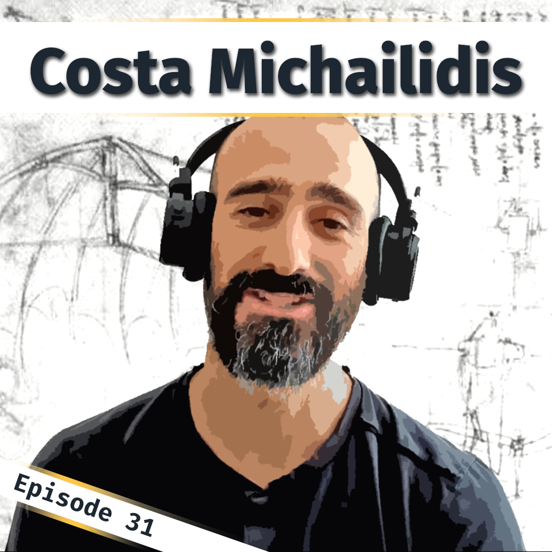 A poster image for Innovation Bound podcast episode 31 with Costa Michailidis